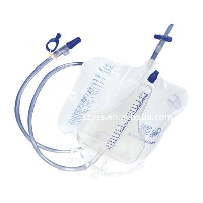 China 1500Ml 2000Ml Medical Care Disposable Medical Health Urine Drainage Collection Bag Medical Luxury PVC With Screw for sale