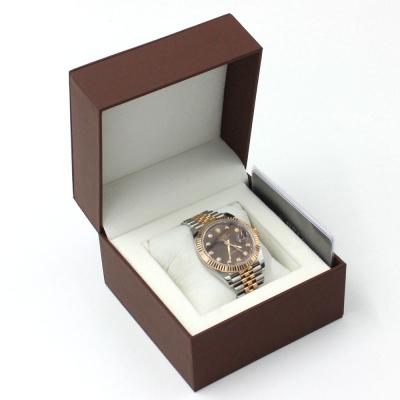 China Handmade Personalized Swiss Watch Box With Warranty Card Unique Gift Boxes For Watch Custom Logo Printed for sale