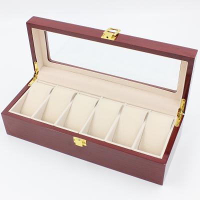 China 6 Slots Mens Handmade Watch Boxes And Luxury Case Quartz Watch Boxes In Stock for sale