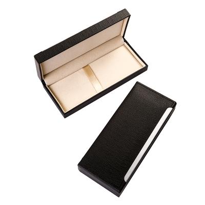 China Durable Luxury Black Leather Pen Box High Quality Fountain Pen Box with Custom Logo for sale