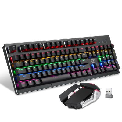 China For 104 Wireless Mechanical Gaming Keyboard and Mouse Combo Keys with Rainbow Backlit for Gaming for sale