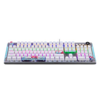 China Factory plug and play sale white keys and colorful RGB backlits gaming laptop keyboard for girls. for sale