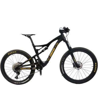 China Black Carbon Fiber MTB SUNHIRA@ Bull Boarding And Handling - M211 27.5inch 12Speed ​​Full Suspension Carbon Mountain Bike for sale