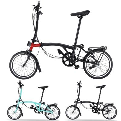 China 16 Inch 6 Speed ​​Steel Frame Tri Folding Mini Folding Bike City Bike SUNHIRA High Quality Factory Direct Sale Steel brompto for sale