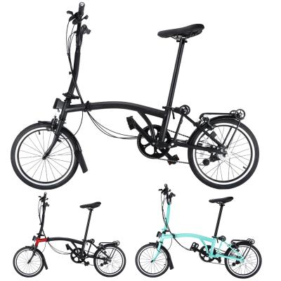 China 16 Inch 6 Speed ​​Steel Hot Sale High Quality Brompt Tri Foldable Bike City SUNHIRA Folding Bike for sale