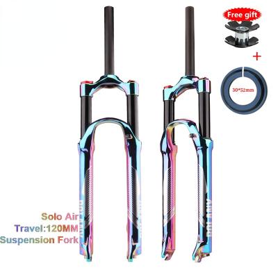 China Rainbow 27.5/29er Inch Air Vacuum Mountain Bikes Supension Plating MTB Bike Fork Aluminum Alloy 120mm For A Bicycle Accessories for sale