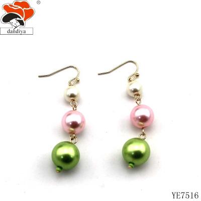 China Cute Pink and Green with Pearl Earring Sorority &Fraternity Greek AK Alpha Kapa Alpha Delta Zeta Products for sale