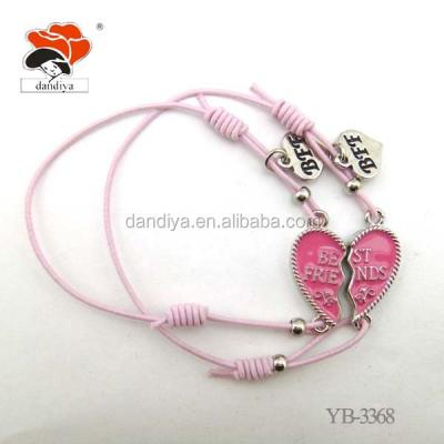 China Inventive ALLOY Heart Design Split Mutual Best Friends Elastic Bracelet for sale