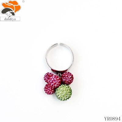 China CLASSIC Rhinestone Bead Ring Crystal Rhinestone Shambal Beads Jewelry You Can Customized Any Colors for sale