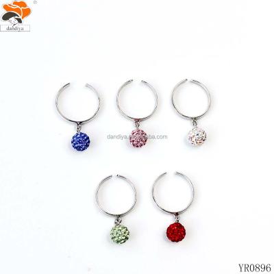 China CLASSIC Rhinestone Bead Ring Crystal Rhinestone Shambal Beads Jewelry You Can Customized Any Colors for sale