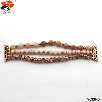 China Crystal Stainless Steel Pearl Beaded Smart Watch Band 38mm /42mm Apple Watch Band iWatch Band iWatch Band Beaded for sale