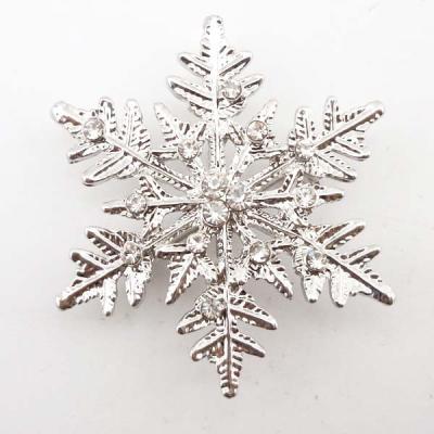 China ALLOY Bling Bling Christmas Silver Hanging Decorative Snowflakes Brooch for sale