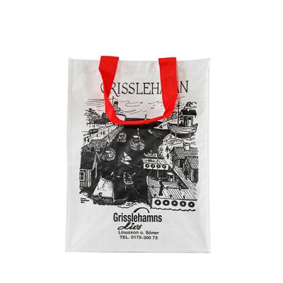 China 2021 eco-friendly hot sale full printing polypropylene shopping bags laminated custom eco durable handled laminated pp woven bag for sale