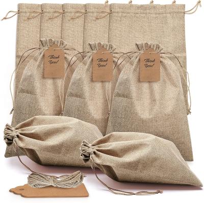 China Wholesale Eco-Friendly Small Size Pouch Jute Sack Gift Natural Burlap Printed Jute Sack With Drawstring for sale