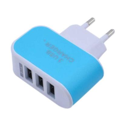 China UniversalÂ   Factory Stock Print OEM Colorful 2a Candy 3usb Led Usb Wall Charger for sale