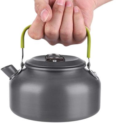 China Viable Factory Wholesale Outdoor Camping Kettle Aluminum Tea Kettle With Light Bag Compact Coffee Carry Pot for sale