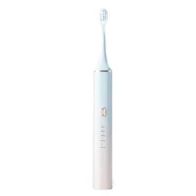 China Teeth Cleaner Logo Adult Custom USB Sonic Electric Toothbrush White Waterproof Rotating Rechargeable for sale