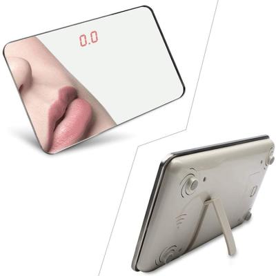 China Water Content Measuring Custom Logo Mini Digital Travel Bathroom Weight Scale Tempered Glass Portable Body Scale for sale