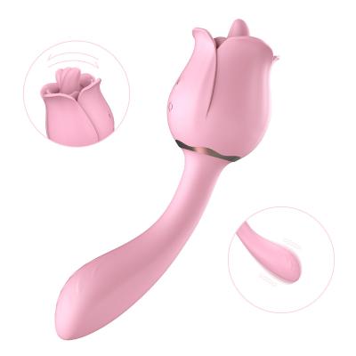 China Portable Female Magnetic Sex Toys Rose Red and Rose Vibrator Two-in-One The Masturbator for sale