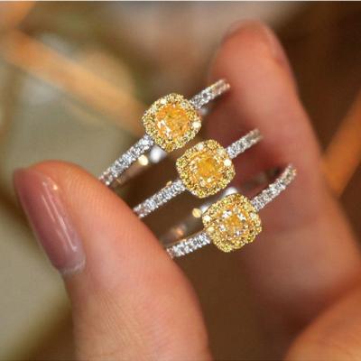 China Custom Made Pure 18k White Gold Rings CLASSIC Diamond Women Jewelry Natural Yellow Luxury for sale