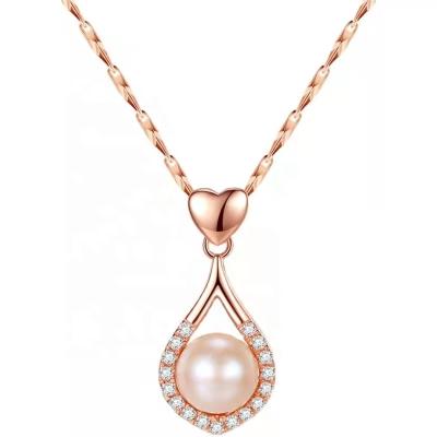 China Xinfly S925 Sterling Silver Heart Necklace Female Clavicle Pearl TRENDY Chain Pendant Necklace for sale