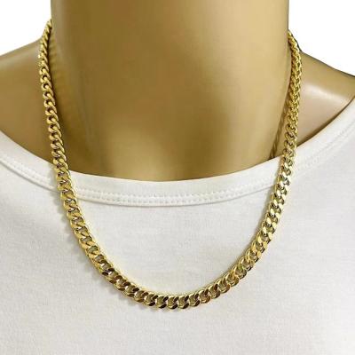 China Xinfly Trendy Cavity Miami Chains Solid Gold 18k Cuban Necklace Men Women for sale