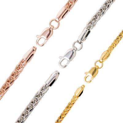 China Xinfly 3.1MM Wide Pure 18K Gold Curb Chain Fashionable Vulpine Chains Chopin Necklace Men Women for sale