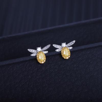 China Real CLASSIC Solid Yellow Gold 0.36carat Diamond Stud Earrings Yellow AU750 from Xinfly 18k for sale