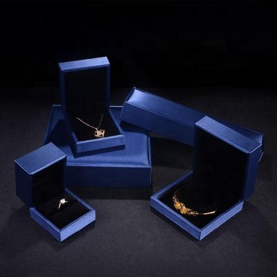 China Custom PU Leather + Plush Xinfly PU Leather Jewelry Box Sets Ring Pendant Bangle Bracelet Packaging for sale