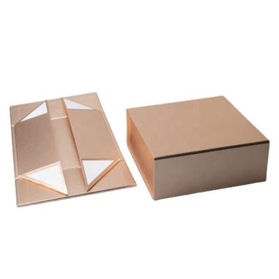 China High Quality Magnetic Flat Folding Collapsible Box Recycled Cheapest Materials Custom Gift Box Cardboard Rigid Collapsible Box for sale