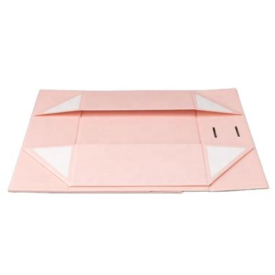 China Custom Recycled Materials Dongguan Product Luxury Folding Magnetic Closure Folding Gift Box With Ribbon for sale