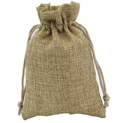 China Jute Organic Cosmetic Gift Bag Burlap Cosmetic Packaging Drawstring Bag for sale