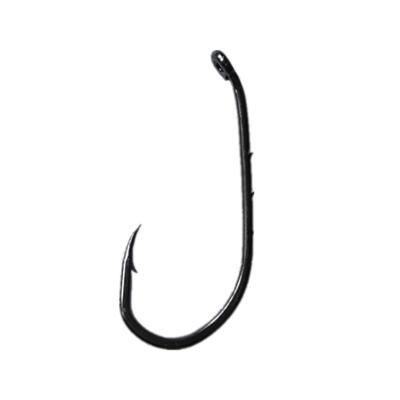 China Saltwater Fishing Gulang 100pcs/bag Baitholder Bait Hooks Offset Barbed Long Shank High Carbon Steel Fish Hook Black Nickel Plated Treble Hooks for sale