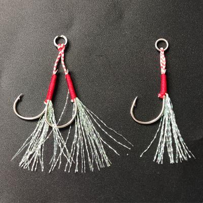 China High Carbon Steel Hardware Pike Aid Jig Hooks For Bait Slow Casting Lure Double Hooks Hooks For Saltwater Fishing for sale