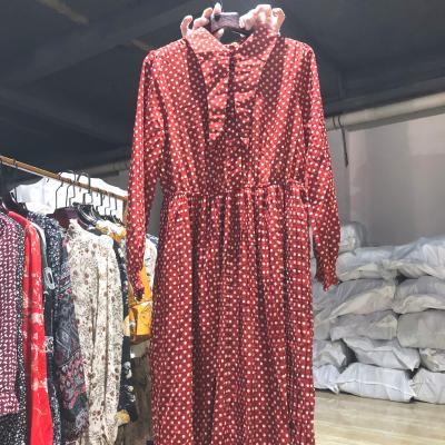 China Polyester/Cotton Fashion Women Used Dresses Summer Chiffon Occasion Wear Long Sleeve Casual Dress for sale