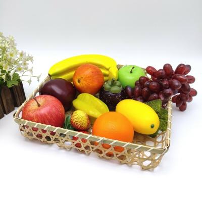 China Bamboo Home Decor and Viable Rattan Tray Sushi Food Fruit Bamboo Safety Touch Food Basket for sale