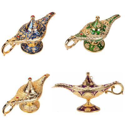 China Europe Russia Gift Zinc Alloy Enamel Different Colors Wishing Lamp Aladdin Lamp Handwork Ornaments Creative Pot of Wine for sale