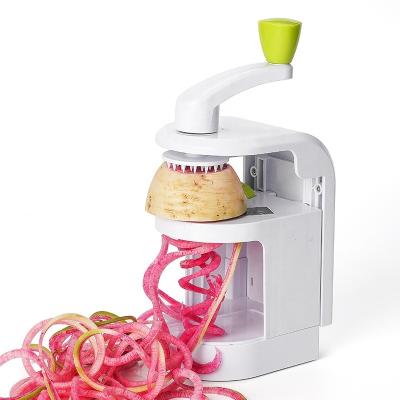 China Viable Kitchen Viggie Cutter Handheld Carrot Spiral Cut Vegetable Slicer 5 Blade Spiralizer for sale