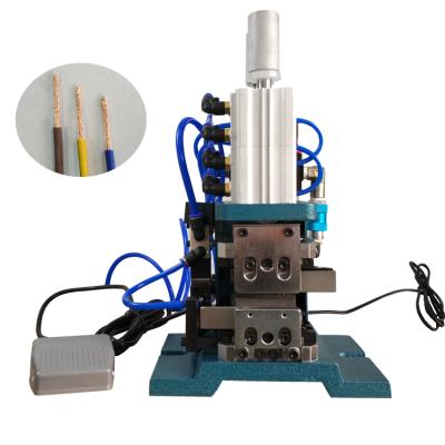 China HS-4FN/3FN Pneumatic Wire Cut Wire Stripping Machine Wire Twist Multiple Core Stripping Machine Flat Cable Stripper for sale