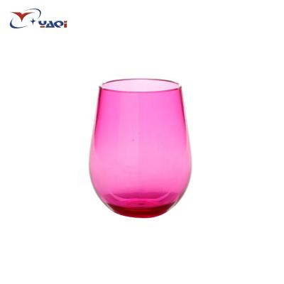 China Unbreakable Stemless Unbreakable Plastic Wine Glasses Insulated Wine Glass for sale