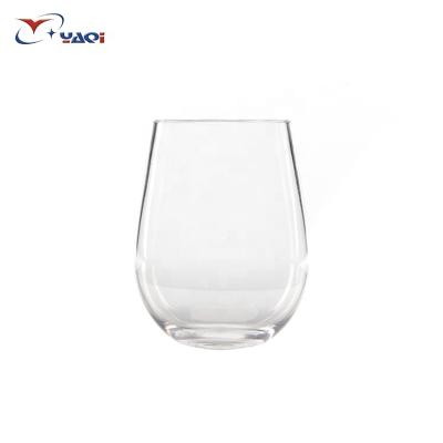 China Custom Durable Shatterproof Plastic Stemless Insulated Wine Glass Drinkware Cups for sale