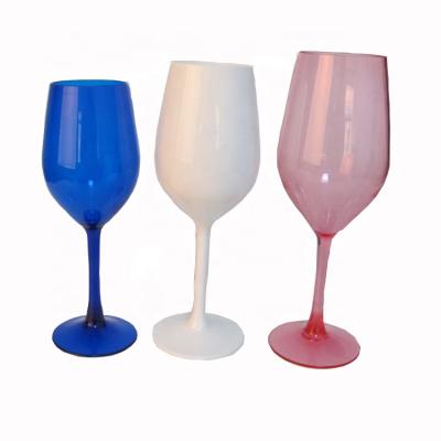 China Custom Viable Unbreakable Disposable Colorful Plastic Wine Water Cup Glass Tumblers for sale