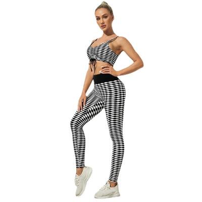 China New Fashion 2 Pieces New Fashion Fabric Breathable Seamless Comfortable Breathable Suit Women's Stretchy Yoga Fitness Sets Yoga Sets For Women for sale