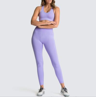 China Hotsale Breathable Seamless Yoga Set For Women Long Sleeve High Waist Sexy Leggings Running Sport Gym Suit for sale