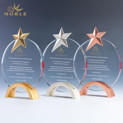 China Europe Noble Awards Custom Made Metal Star Trophy Sports Events Business Cooperation Trophy Awards for sale