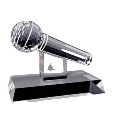 China Europe Custom Crystal Microphone Trophy Music Award for sale