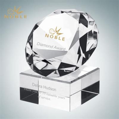 China Europe Crystal Diamond Ball Trophy Award cut high quality with black base for sale