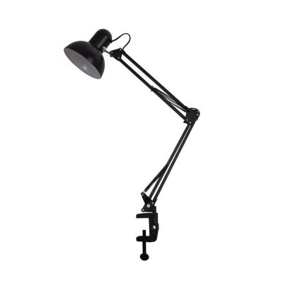 China Modern Adjustable Folding Reading Light With Clip Dimmable Double Arm Desk Reading Lamp Iron Material Swing Arm Task Lamp for sale