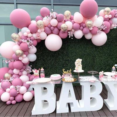 China Latex DM Rose and Pink Arch Garland Balloon Kit for Wedding Shower Baby Shower Girls Birthday Baptism Backdrop Party Decoration for sale