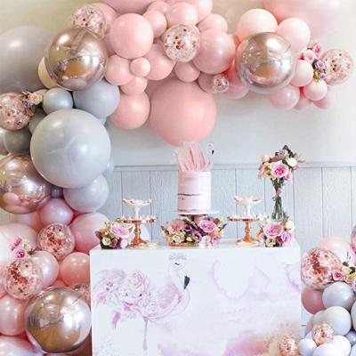 China Hot Selling Amazon Latex Macaroon Balloon Garland Pink Latex Wedding Decoration Birthday Bridal Shower Party Decoration Set for sale